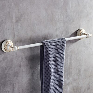 White antique brushed aluminum bathroom fixture bathtub hardware set towel rack towel bar paper frame cloth hook series: free pu