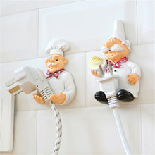 Load image into Gallery viewer, Cartoon Chef Outlet Plug Power Cord Storage Hook Decorative Wall Shelf Key Holder Shelves Wall-Mounted Storage Rack Kitchen Hook