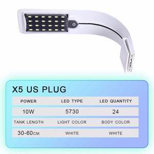 Aquarium Light For Fish Tank Planted Aquarium 10W/5W/3W LED Light For Aquarium LED Lighting Anti-Fog Clip-On Luces Lights Lamp