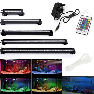 UK US EU Plug Aquarium Lighting 5050 RGB LED Fish Tank Oxygenation Air Bubble Light Underwater Submersible Lamp Waterproof