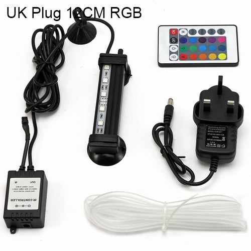 UK US EU Plug Aquarium Lighting 5050 RGB LED Fish Tank Oxygenation Air Bubble Light Underwater Submersible Lamp Waterproof