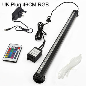 UK US EU Plug Aquarium Lighting 5050 RGB LED Fish Tank Oxygenation Air Bubble Light Underwater Submersible Lamp Waterproof