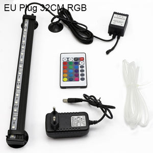 UK US EU Plug Aquarium Lighting 5050 RGB LED Fish Tank Oxygenation Air Bubble Light Underwater Submersible Lamp Waterproof