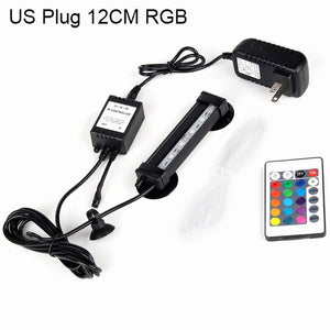 UK US EU Plug Aquarium Lighting 5050 RGB LED Fish Tank Oxygenation Air Bubble Light Underwater Submersible Lamp Waterproof