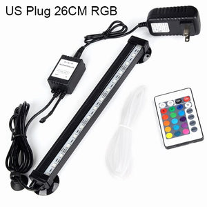 UK US EU Plug Aquarium Lighting 5050 RGB LED Fish Tank Oxygenation Air Bubble Light Underwater Submersible Lamp Waterproof