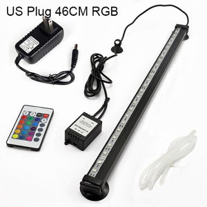 UK US EU Plug Aquarium Lighting 5050 RGB LED Fish Tank Oxygenation Air Bubble Light Underwater Submersible Lamp Waterproof